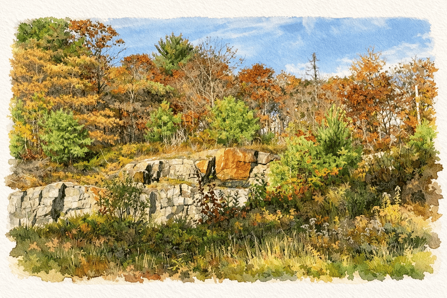 Forest in a watercolour style