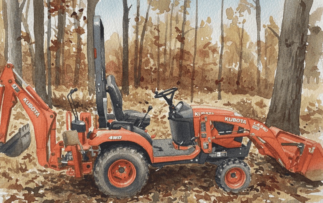 We bought a tractor before we built anything. The first big problem on the land was the driveway. Calling it a driveway was generous. It was…