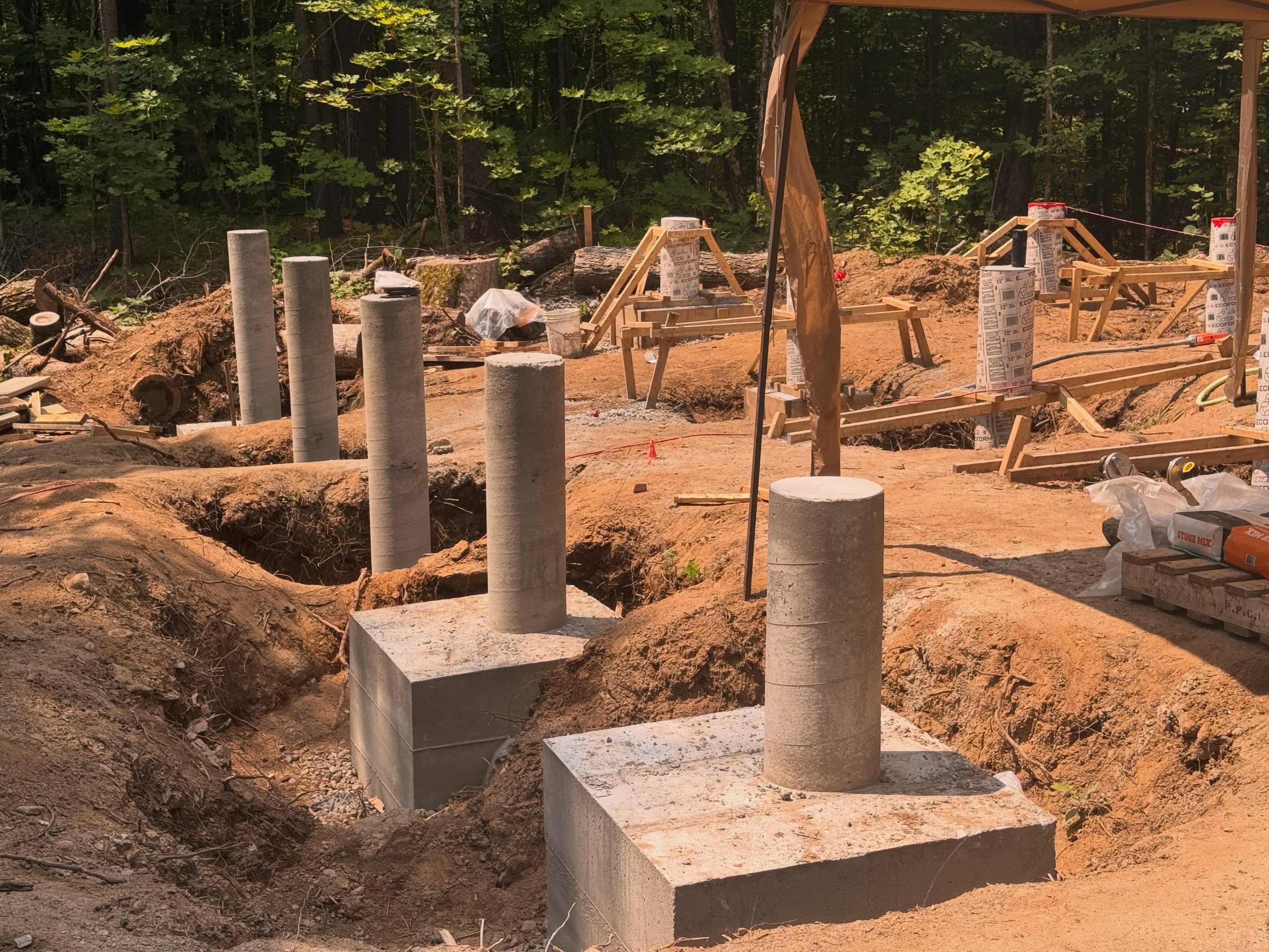 The foundation is just about done. We have 3 piers and footings left, followed by some drainage, and backfill (and an inspection!) It’s been…