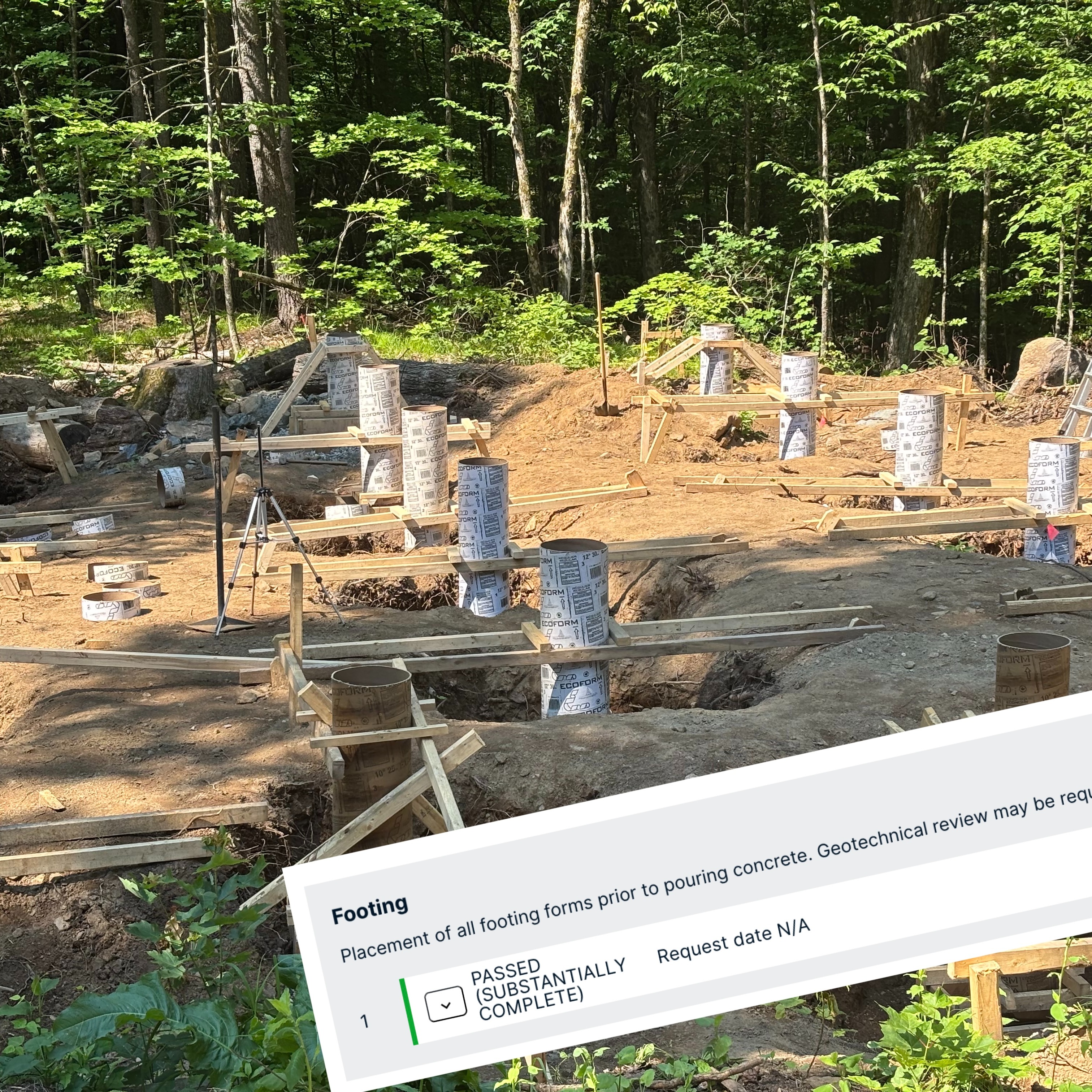 We've formally passed our first inspection! Next week we'll get to pouring concrete to actually build the real base of our new house
