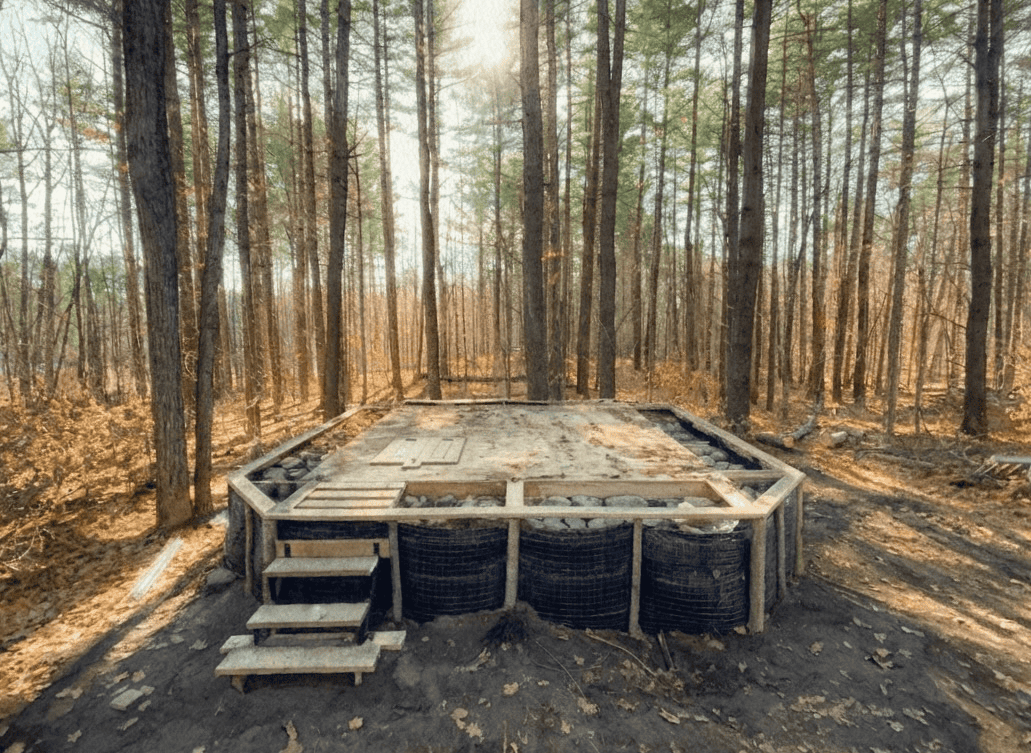 Completed greywater septic system on the property
